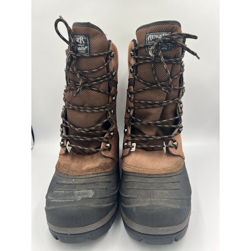 Ranger Snow Work Boots Men's 12 Black Brown DuPont Thermolite Insulated Lace Up